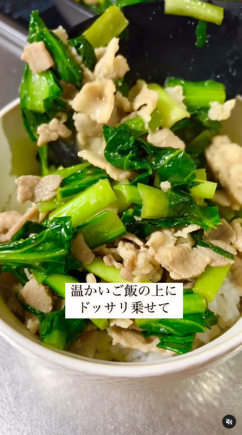 ご飯の上に盛り付け